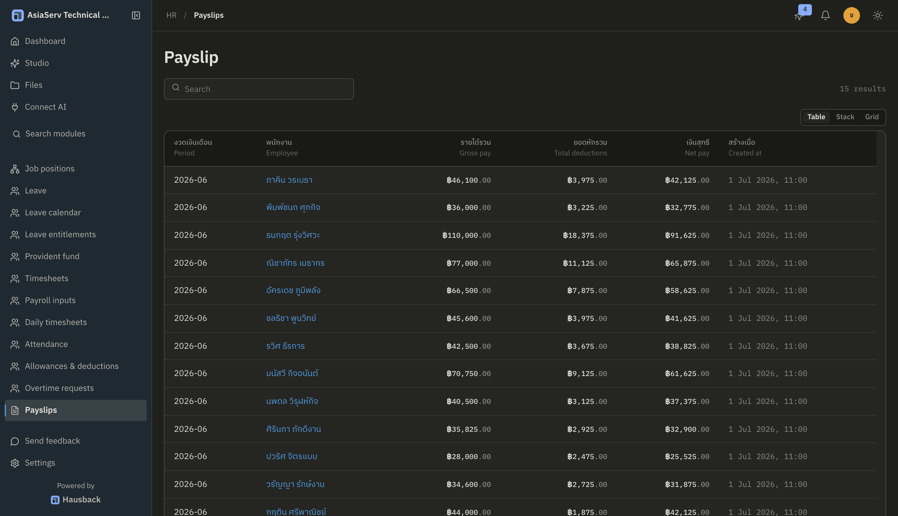 Hausback HR payroll and leave